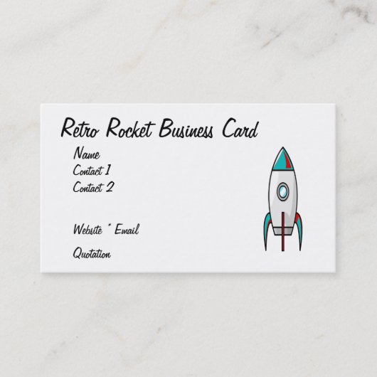 Retro Rocket Visitekaartje (Voorkant)
