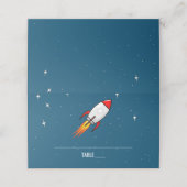 Retro Rocket Wedding Plaatskaartje (Buitenkant ongevouwen)