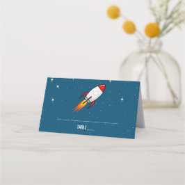 Retro Rocket Wedding Plaatskaartje