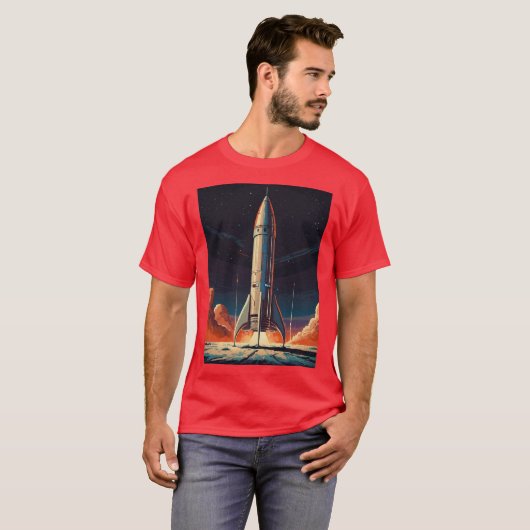 Retro Rocketeer Blast to the Past Space Explore T-shirt (Voorkant volledig)