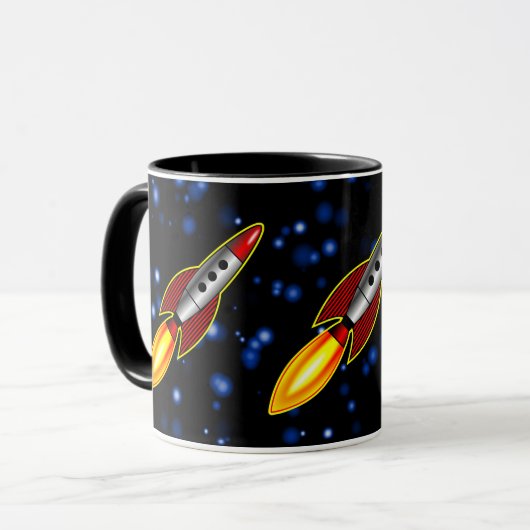 Retro Rockets - Gepersonaliseerd Mok (Voorkant links)