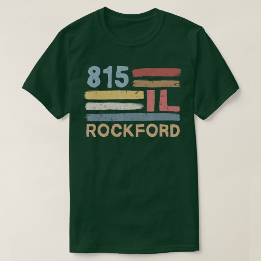 Retro Rockford Area Code 815 Inwoners State Illin T-shirt (Design voorkant)