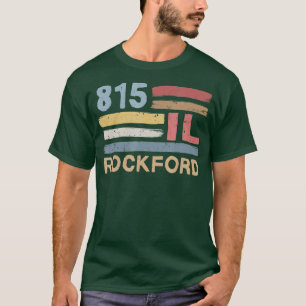 Retro Rockford Area Code 815 Inwoners State Illin T-shirt