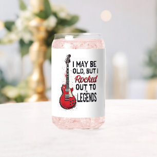 Retro Rockgitaar Klassiek Muziek Nostalgie Design Blikvorm Glas