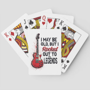 Retro Rockgitaar Klassiek Muziek Nostalgie Design Pokerkaarten