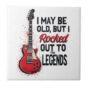 Retro Rockgitaar Klassiek Muziek Nostalgie Design Tegeltje