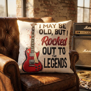 Retro Rockgitaar Klassieke Muziek Nostalgie Design Kussen