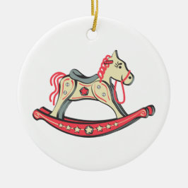 Retro Rocking Horse Keramisch Ornament