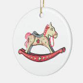 Retro Rocking Horse Keramisch Ornament (Links)