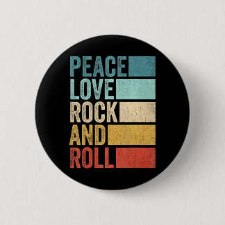 Retro Rocknroll Music Peace Love Rock en Roll Ronde Button 5,7 Cm