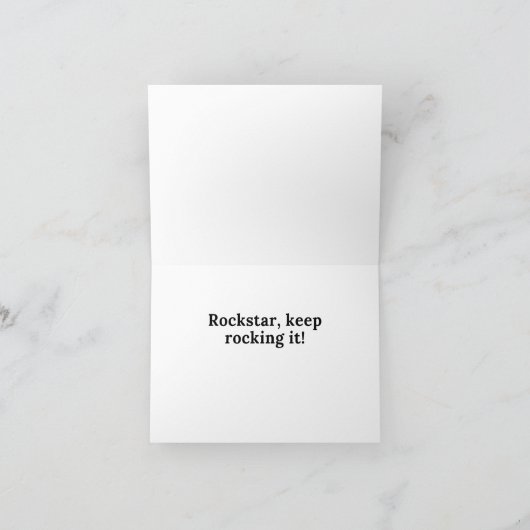 Retro Rockstar Medewerker Hartelijk dank Bedankkaart (Binnen)