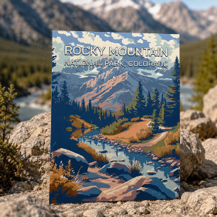 Retro Rocky Mountain National Park Colorado Reis Briefkaart