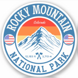 Retro Rocky Mountain National Park Colorado wandel Sticker