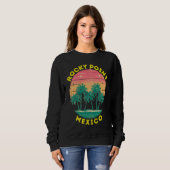 Retro Rocky Point Vacation Souvenir Palm Tree Trui (Voorkant volledig)
