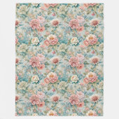 Retro rococo deken met sierlijke bloemen (Voorkant)