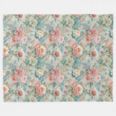 Retro rococo deken met sierlijke bloemen (Voorkant (Horizontaal))