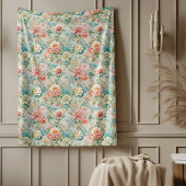 Retro rococo deken met sierlijke bloemen