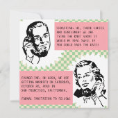 Retro Roddel Koppel Save the Date Kaarten (Voorkant)