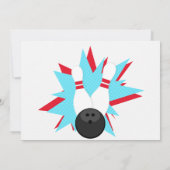 Retro Rode & Aqua Blauwe Bowling Feest Uitnodiging (Achterkant)