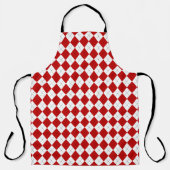 Retro rode argyle schort voor koks (Voorkant)