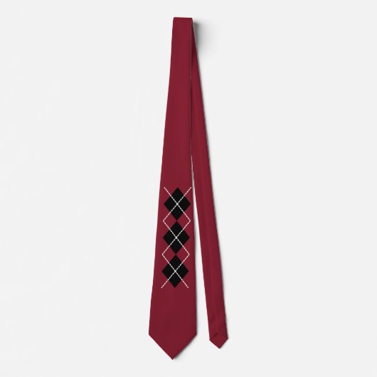 Retro rode argyle stropdas (Voorkant)
