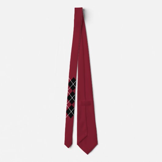 Retro rode argyle stropdas (Achterkant)