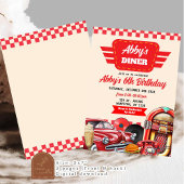 Retro rode auto dinerfeest jaren 50 kaart