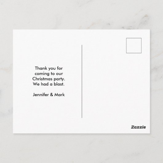 Retro rode auto met kerstboom bedankt briefkaart (Achterkant)