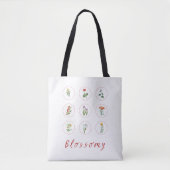 Retro Rode Bloesem Collage met Hibiscus Tote Bag (Voorkant)