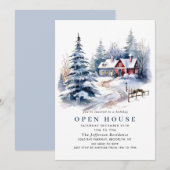 Retro Rode Boerderij Schuur Kerst Open Huis Kaart (Voorkant / Achterkant)
