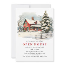 Retro Rode Boerderij Schuur Kerst Open Huis