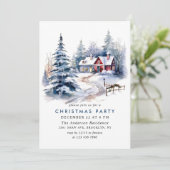 Retro Rode Boerderij Schuur Kerstfeest Kaart (Staand voorkant)