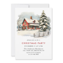 Retro Rode Boerderij Schuur Kerstfeest