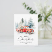 Retro Rode Boerderij Truck Kerstgroet Corporate Briefkaart (Staand voorkant)