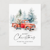 Retro Rode Boerderij Truck Kerstgroet Corporate Briefkaart (Voorkant)