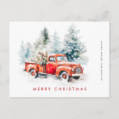 Retro Rode Boerderij Truck Kerstgroet Corporate Briefkaart (Voorkant)