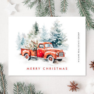 Retro Rode Boerderij Truck Kerstgroet Corporate Briefkaart