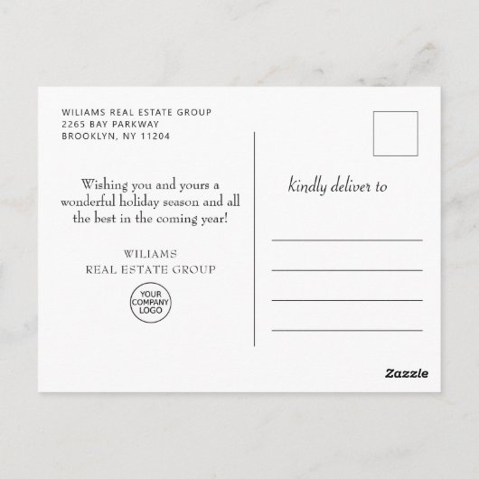 Retro rode boerderijtruck Kerst bedrijfsbegroeting Briefkaart (Achterkant)