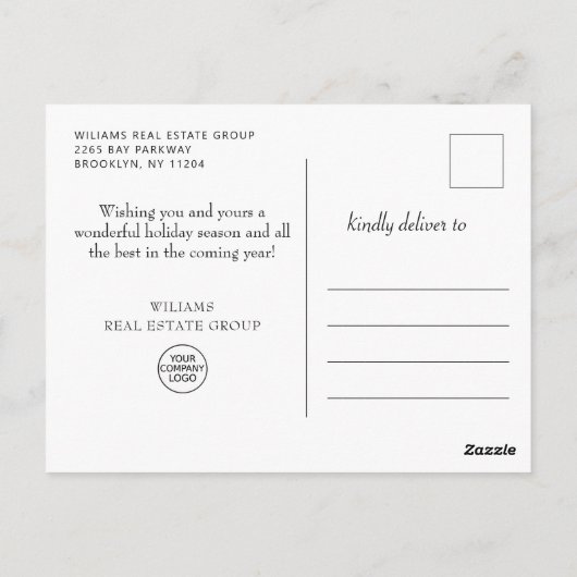 Retro rode boerderijtruck Kerst bedrijfsbegroeting Briefkaart (Achterkant)