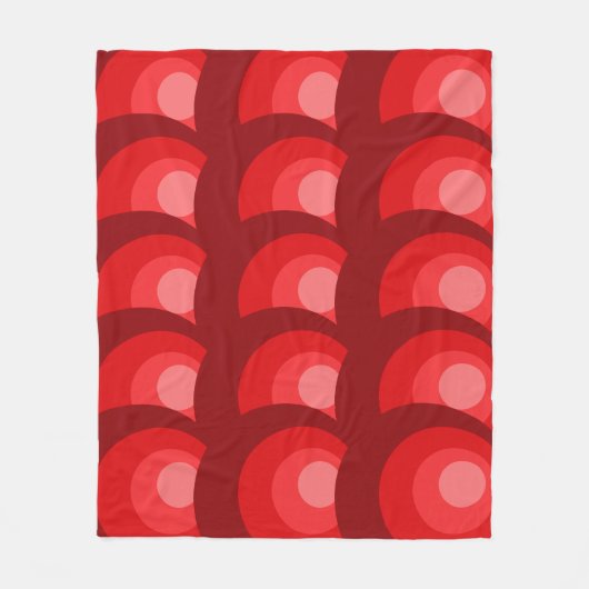 Retro rode cirkels fleece deken (Voorkant)