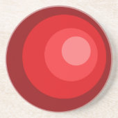 Retro Rode Cirkels Zandsteen Onderzetter (Voorkant)