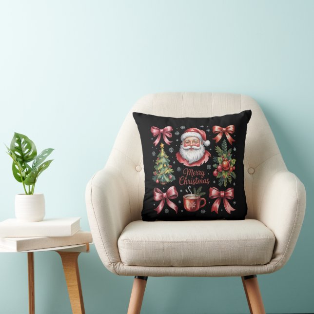 Retro Rode Coquette Kerst Cute Kerstmis Vakantie Kussen (Stoel)