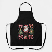 Retro Rode Coquette Kerst Cute Kerstmis Vakantie Schort (Voorkant)