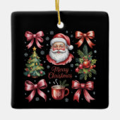 Retro Rode Coquette Kerst Schattigee kerstvakantie Keramisch Ornament (Voorkant)