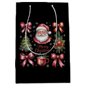 Retro Rode Coquette Kerst Schattigee kerstvakantie Medium Cadeauzakje (Voorkant)