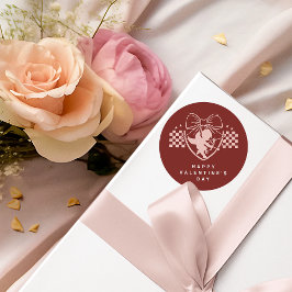 Retro Rode Cupid Singles Valentijnsdag Feestje Ronde Sticker