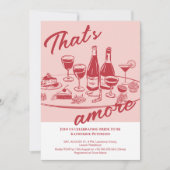 Retro rode “dat is amore” Bruidsdouche Kaart (Voorkant)