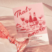 Retro rode “dat is amore” Bruidsdouche Kaart