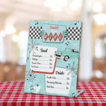 Retro rode diner menu uit de jaren 50