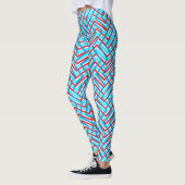 Retro rode en blauwe grafische afdruk leggings (Links)